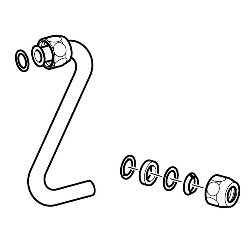 Tubo rame per galleggiante geberit Ø 10 + 2 calotte 3/8"