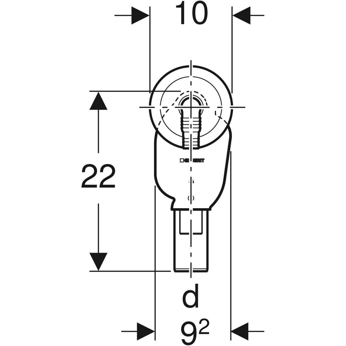 Sifone da incasso bianco per lavatrice e lavastoviglie Ø40 x Ø19/23 mm — Geberit
