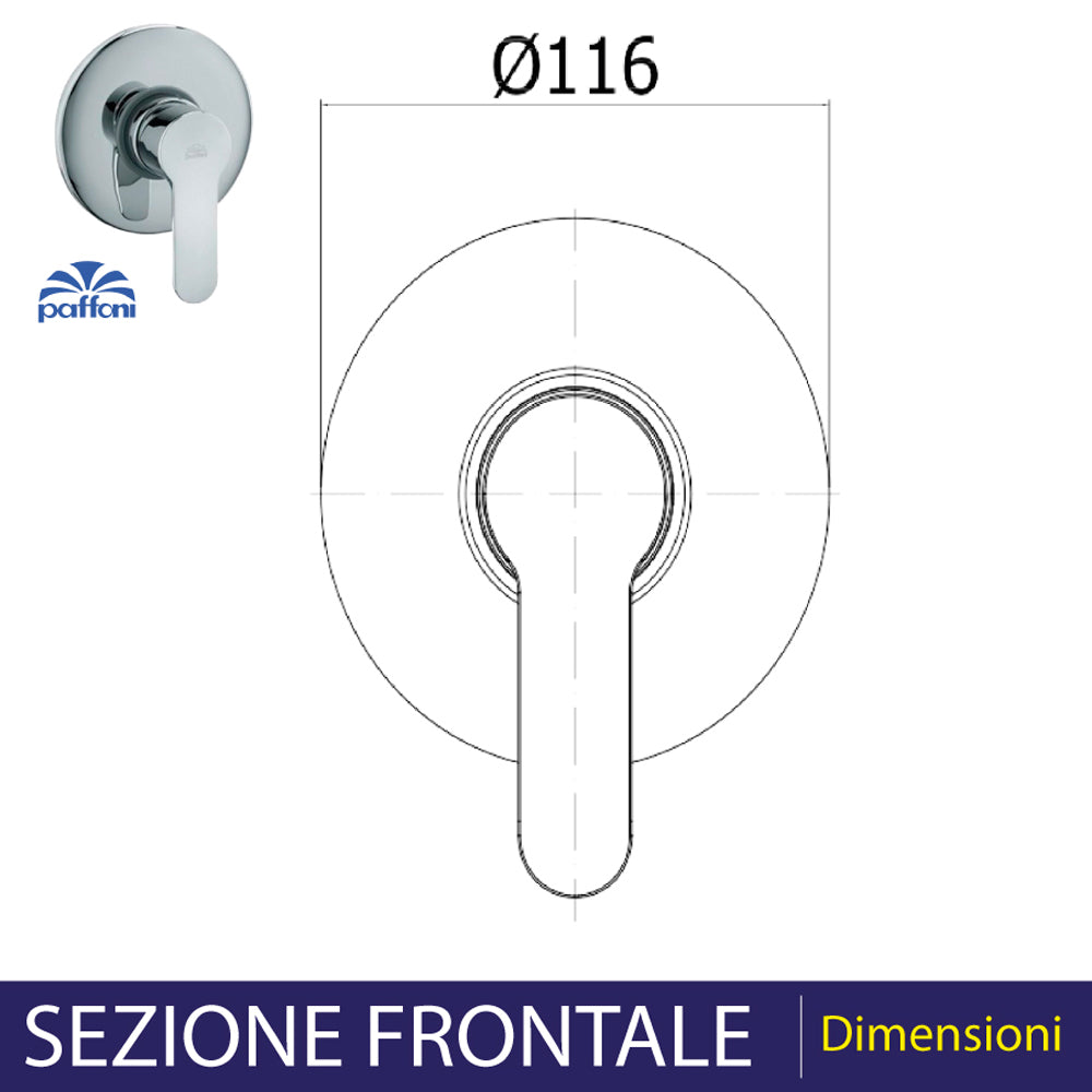 Miscelatore incasso doccia Blu cromo — Paffoni
