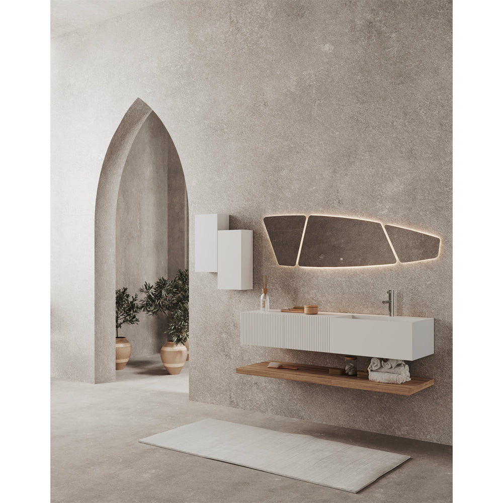 Cassettone con anta cannettata serie roma rovere oro — Savini Due