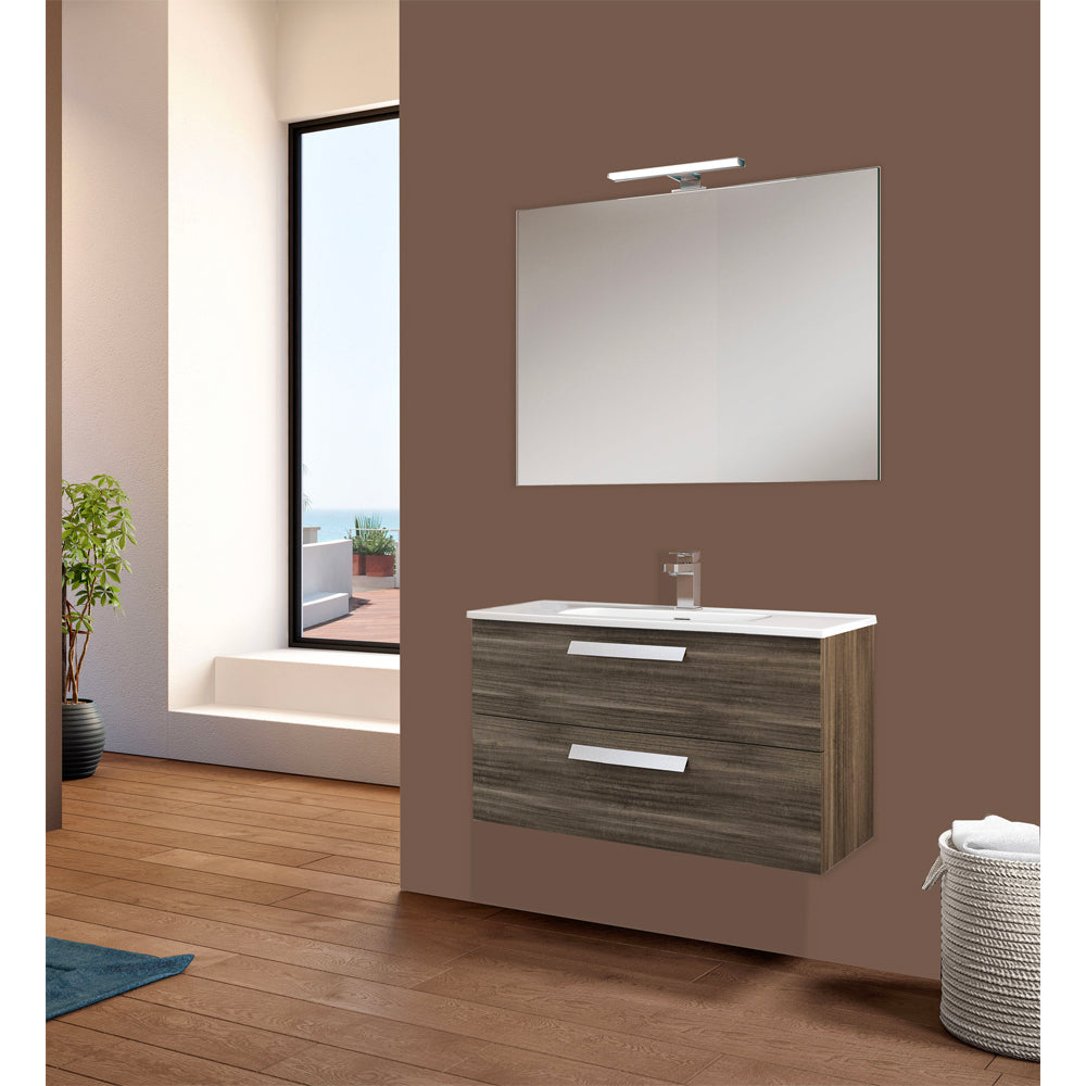 Mobile da bagno Angela100 base 100 cm olmo caffè — Savini Industria Arredo Bagno