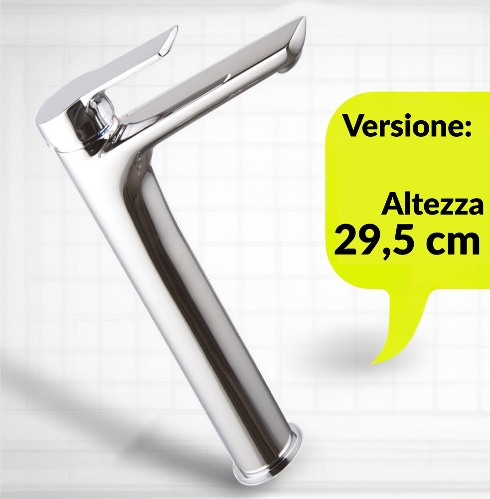 Miscelatore lavabo alto serie 4" con leva chiusa cromo + piletta 1"1/4 — FIMA
