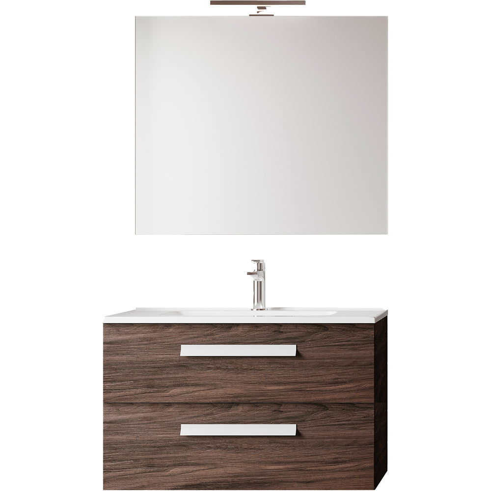 Mobile da bagno angela 85 base 80 cm olmo caffè — Savini Industria Arredo Bagno
