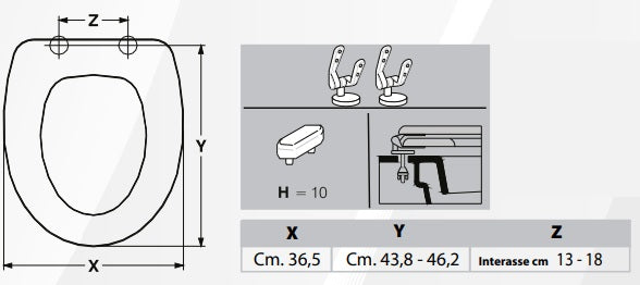 WC-Sitz MDF polyesterbeschichtet zeus weiß - normale Schließung — SEBA