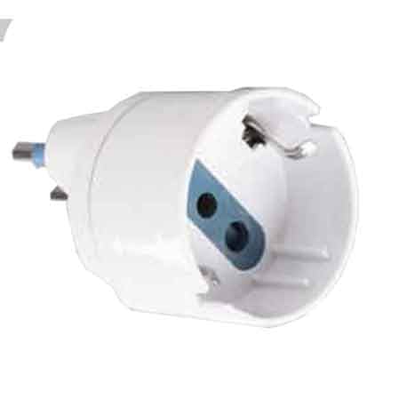 Adattatore semplice SCHUKO/BIVALENTE 16A Cardinale spina 16A 2P+T - presa schuko 10A 2P+T - HD casa
