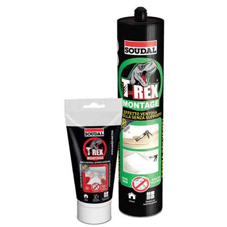 Adesivo sigillante t-rex effetto ventosa Soudal 125 gr - blister - HD casa