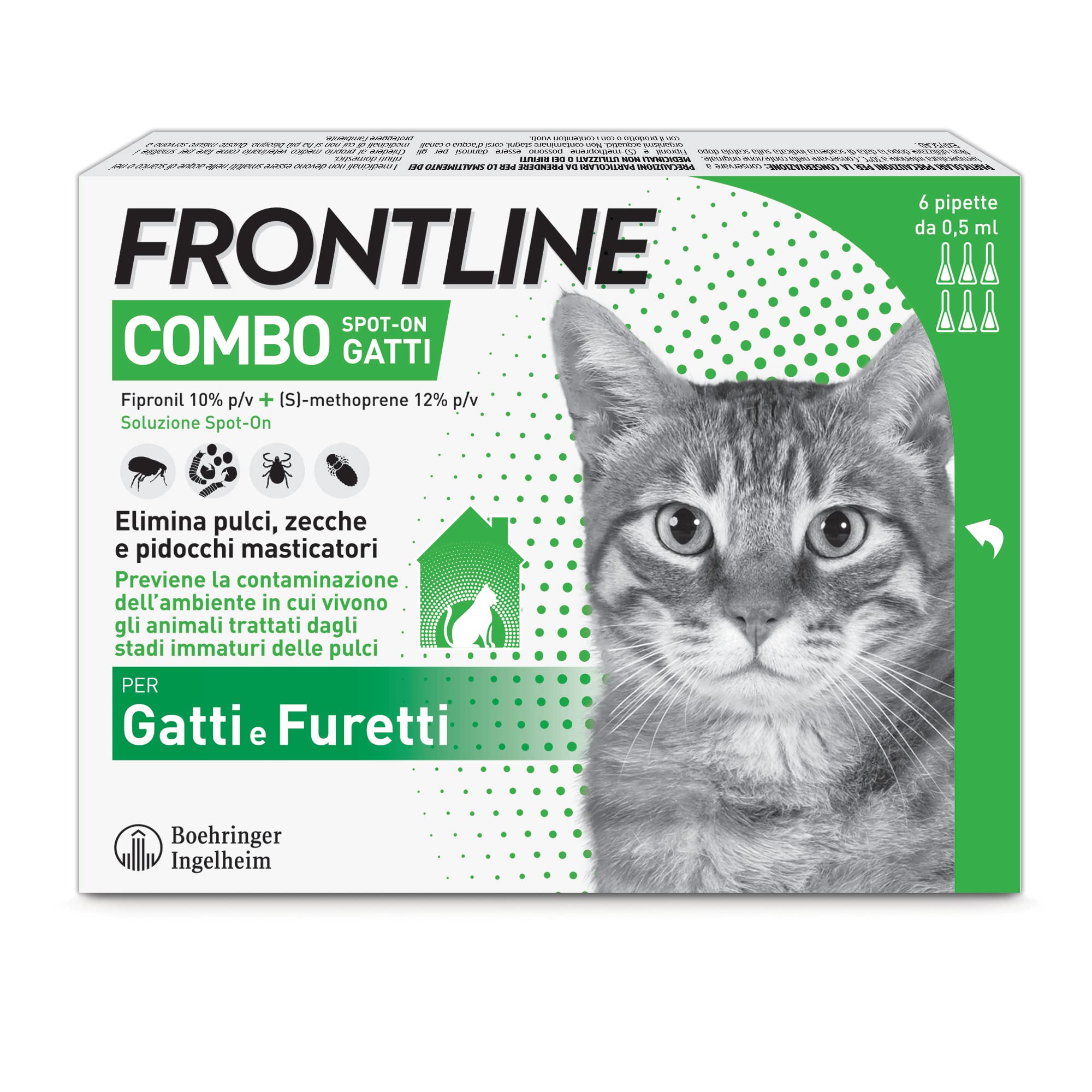 Antiparassitario Combo Frontline per gatti e furetti - 3 pipette - HD casa