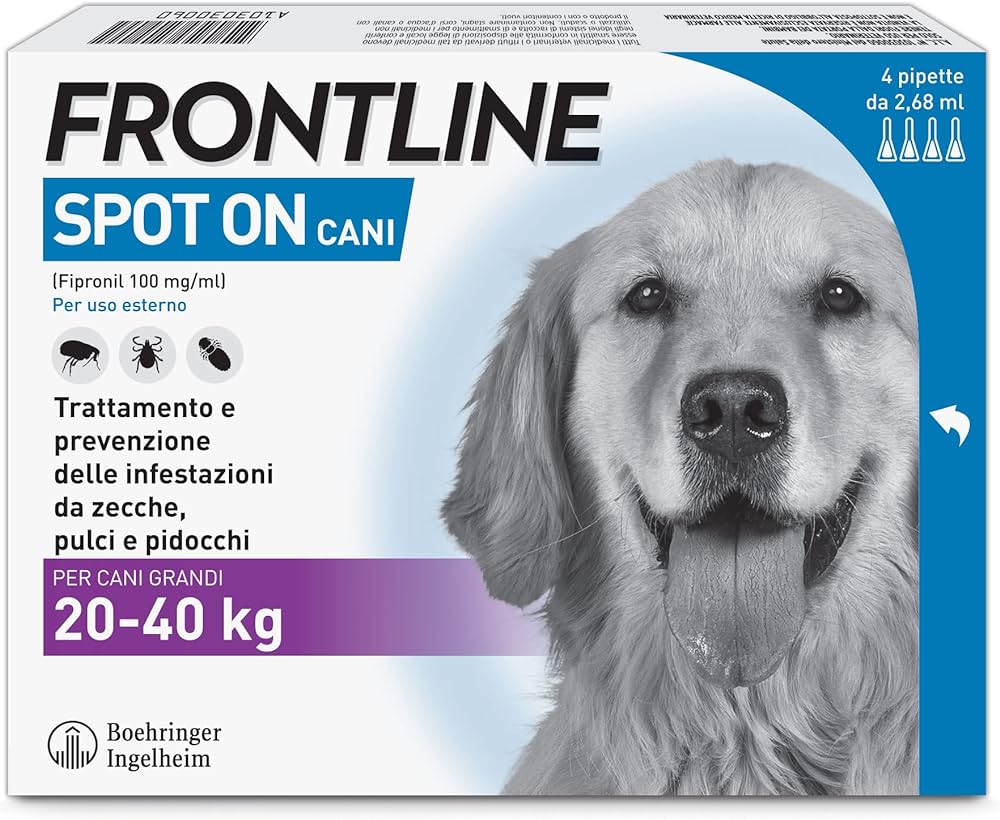 Antiparassitario spot on Frontline per cani 20-40Kg - 4 pipette - HD casa