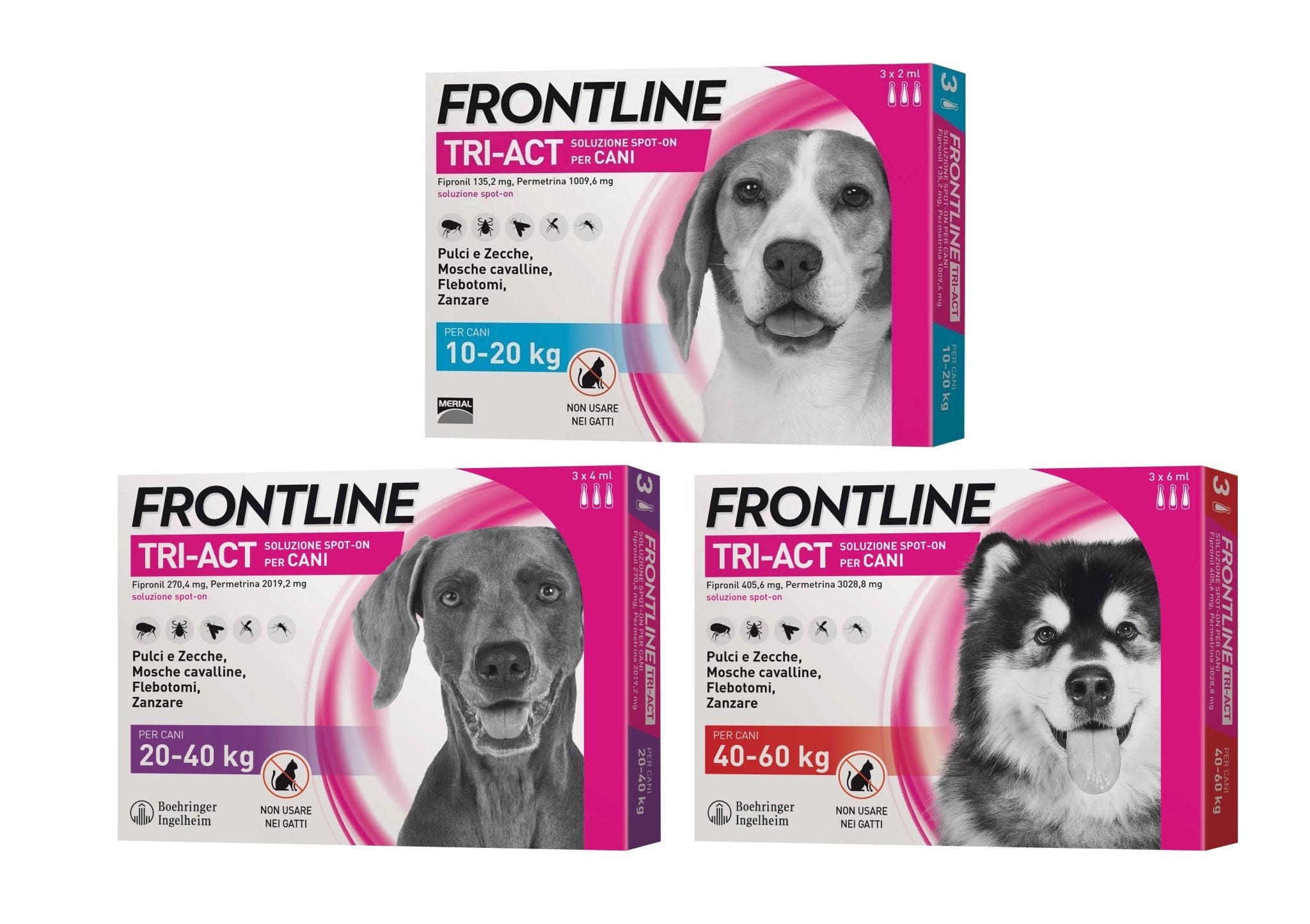 Antiparassitario Tri-act Frontline per cani 20-40 kg - 6 pipette - HD casa