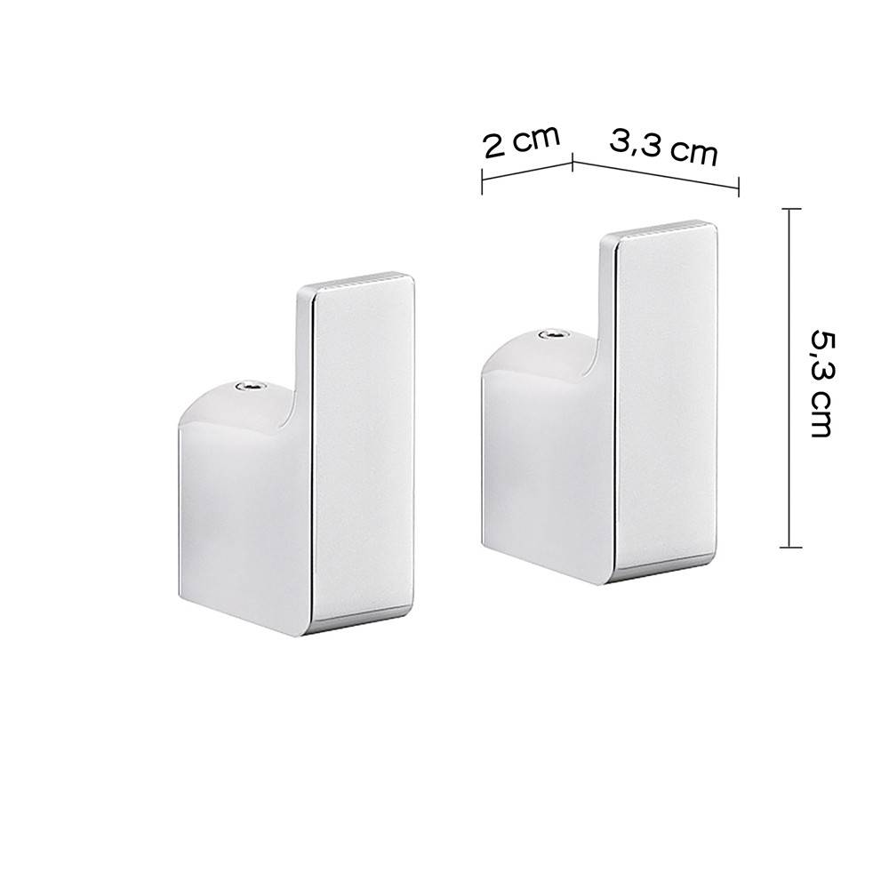 Appendiabiti a muro GEDY linea Outline set 2 ganci Cromato - HD casa
