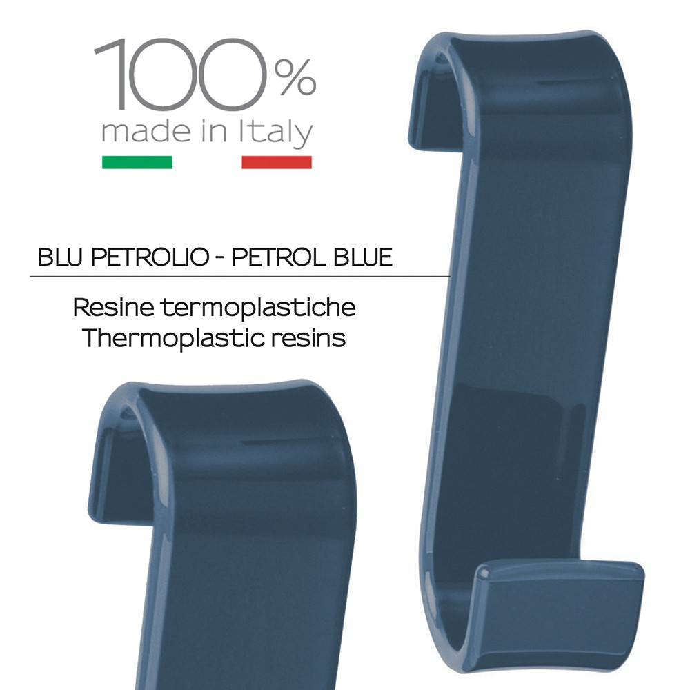 Appendiabiti per termoarredo GEDY linea Merlino in termoplastica colore Blu petrolio - HD casa