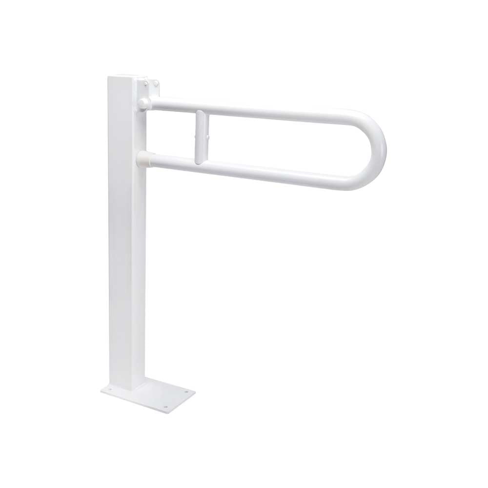 Barra di sostegno ribaltabile con piede bianca 85 cm - HD casa