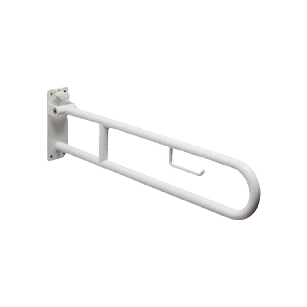Barra di sostegno ribaltabile con porta cartaigienica bianca 60 cm - HD casa