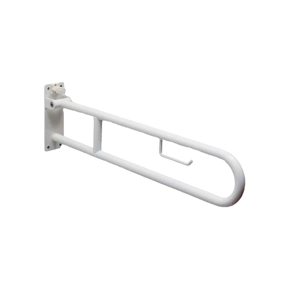 Barra di sostegno ribaltabile con porta cartaigienica bianca 70 cm - HD casa