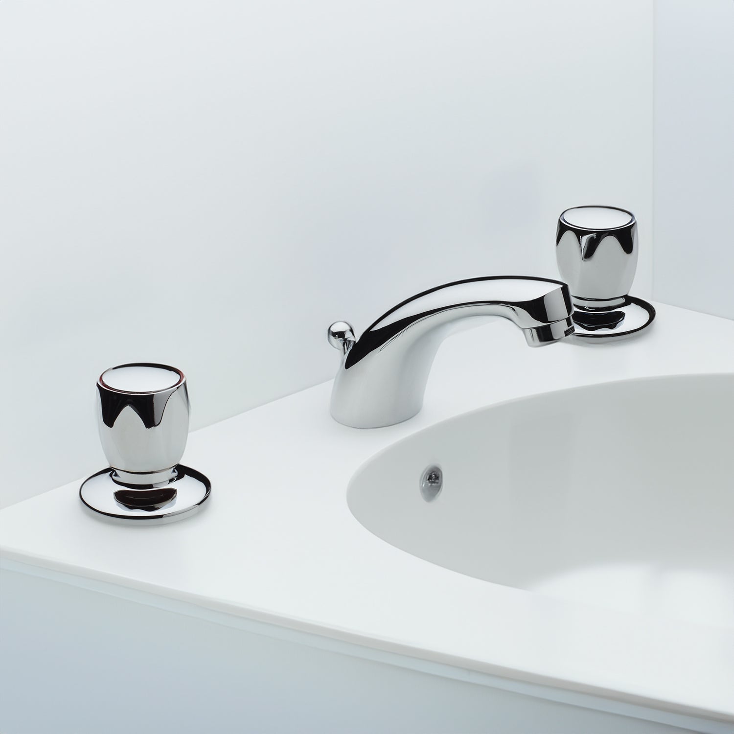 Batteria lavabo tradizionale a tre fori cromo + piletta 1"1/4 — Fromac - HD casa