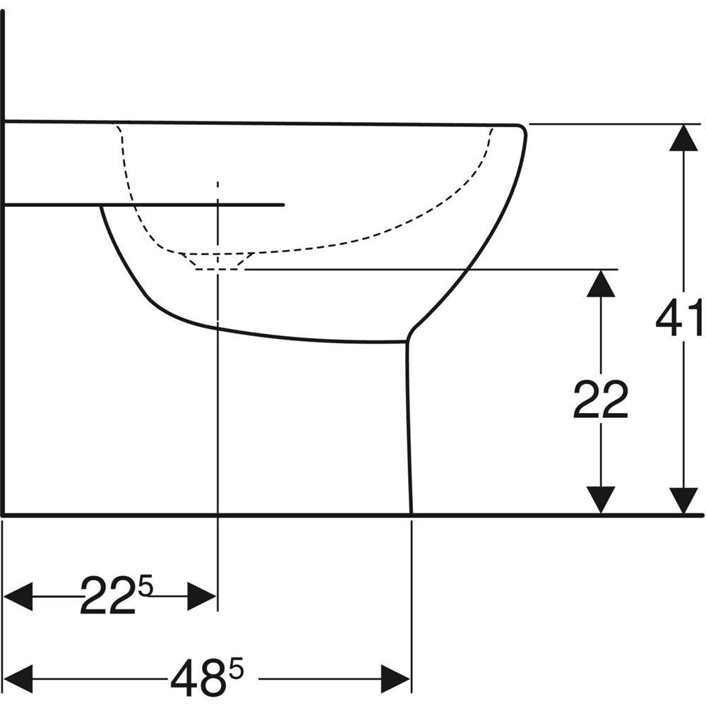 Bidet filo parete Fantasia monoforo — Geberit - HD casa