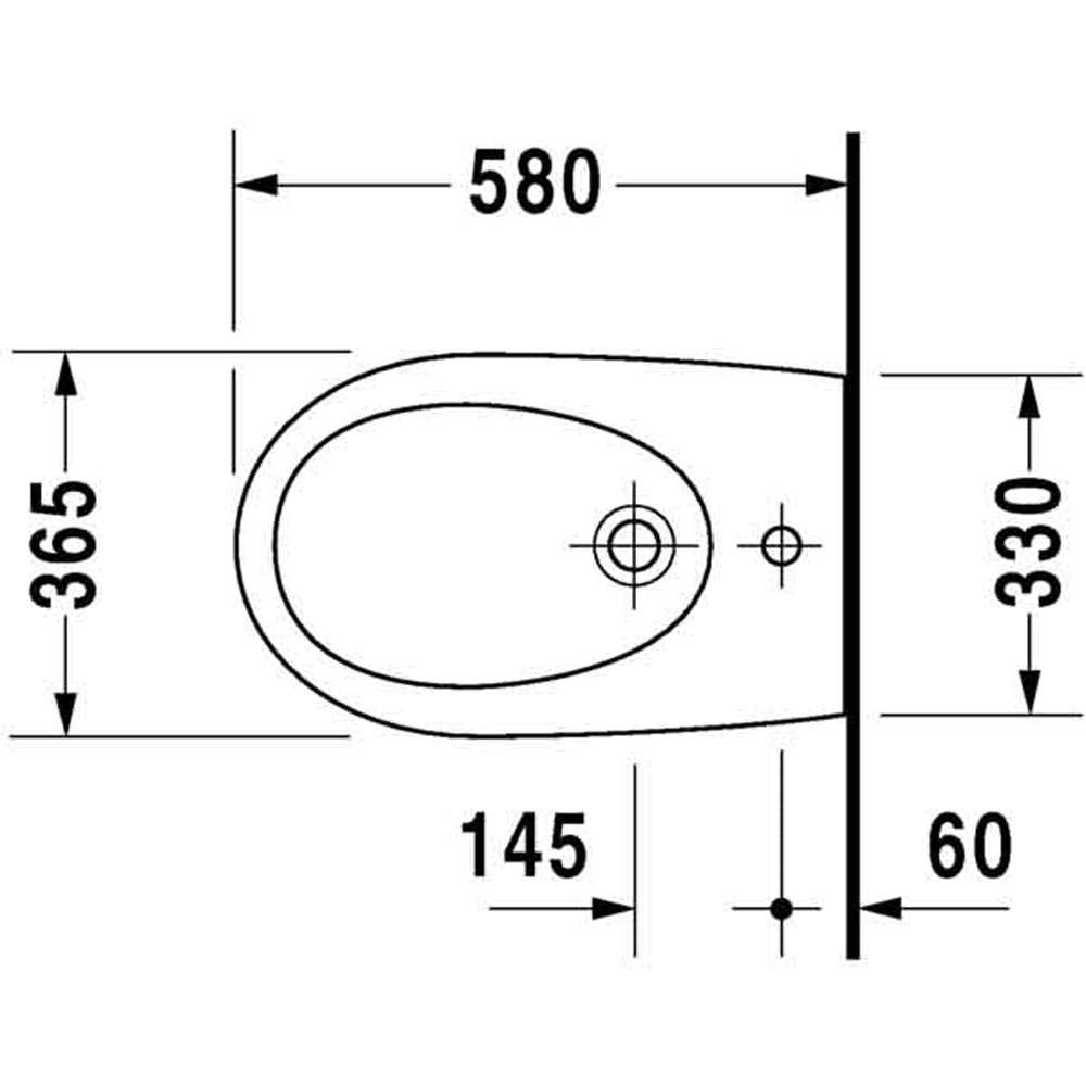 Bidet sospeso Architec monoforo — Duravit - HD casa