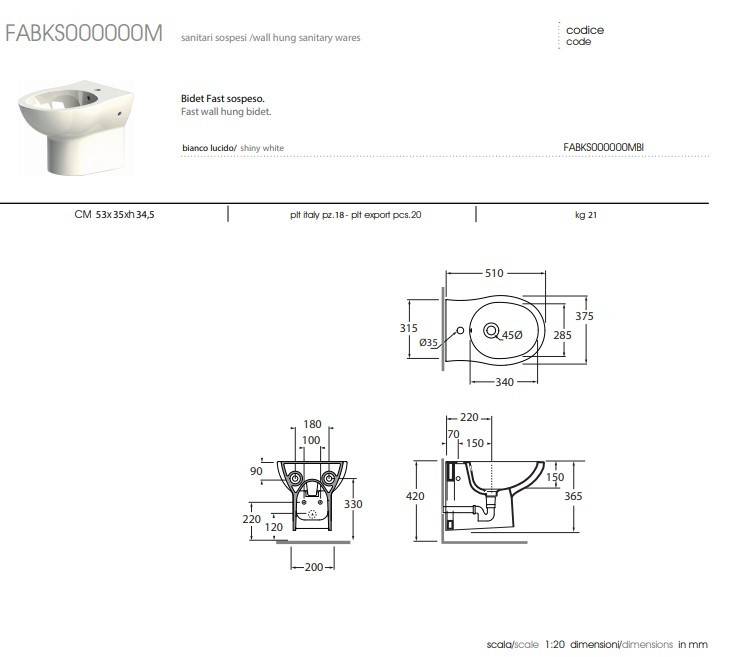 Bidet Sospeso Modello Fast in Ceramica Bianca Lucida - HD casa