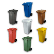 Bidone per la raccolta differenziata 120 lt - colore marrone - HD casa