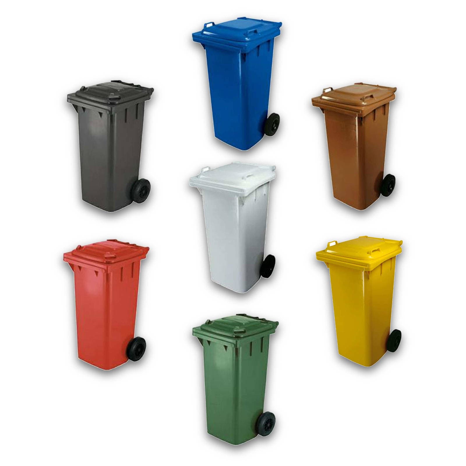 Bidone per la raccolta differenziata 240 lt - colore marrone - HD casa