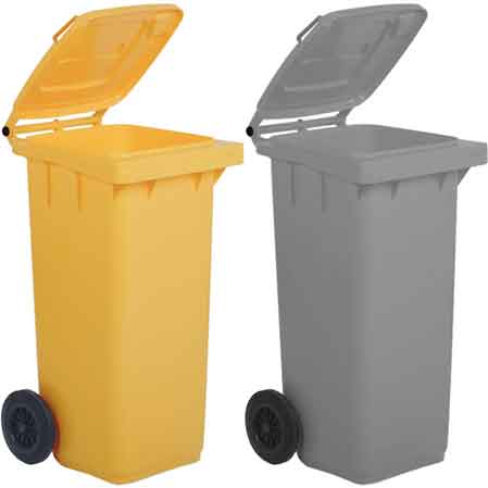 Bidone per la raccolta differenziata 240 lt - colore verde - HD casa