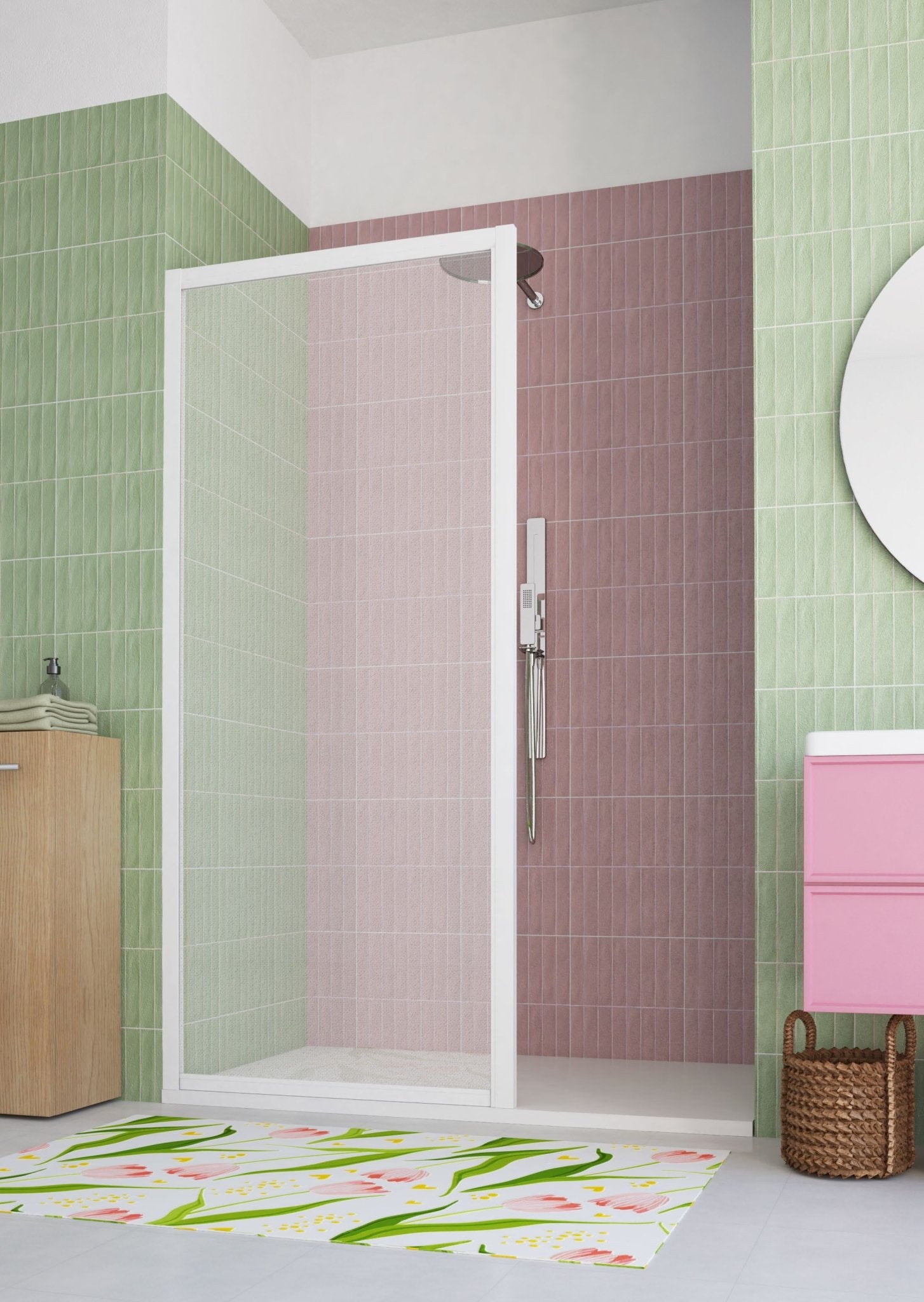 Box doccia nicchia Tulipano 100 in pvc Anta fissa - HD casa