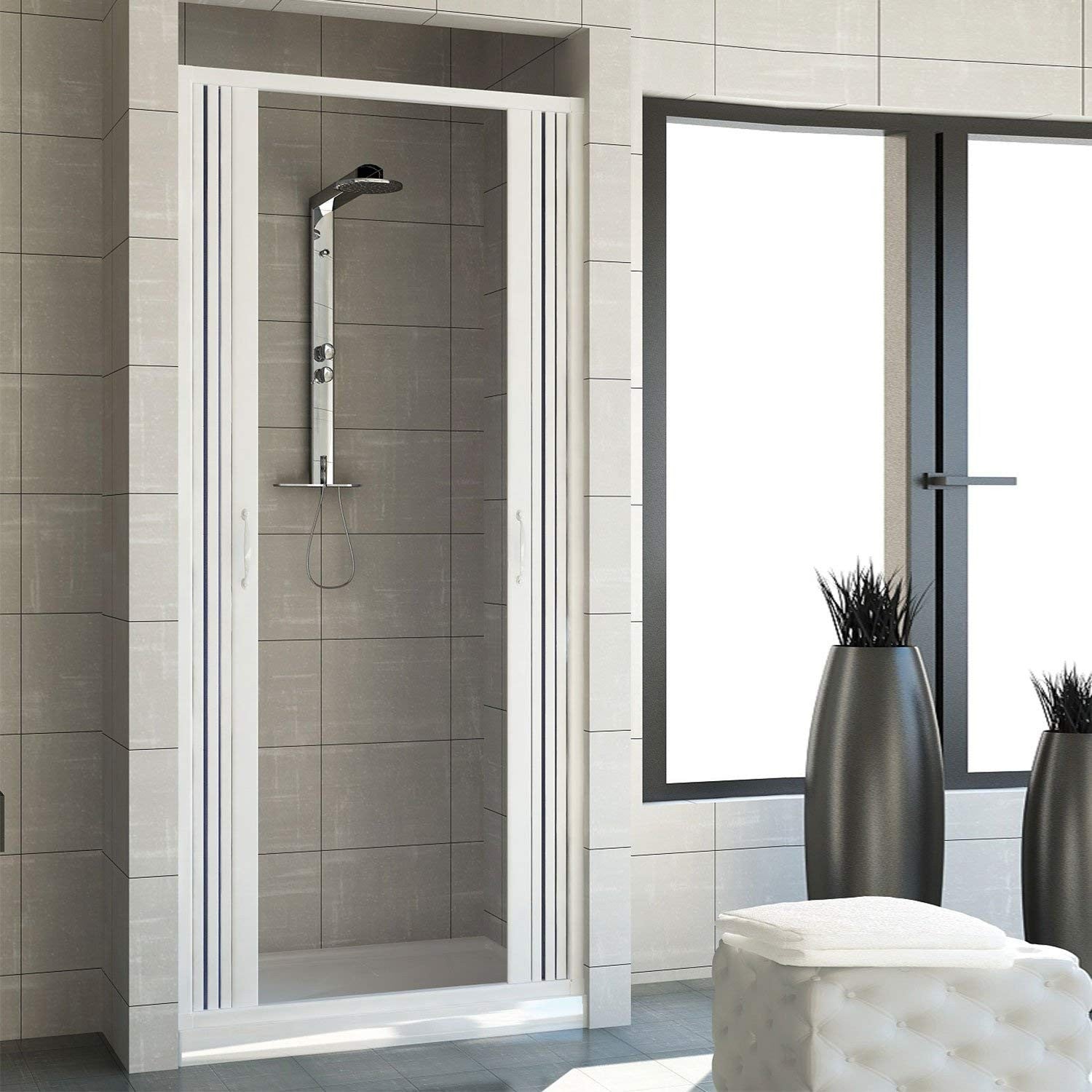 Box doccia nicchia Venere 100xh185 in pvc con apertura centrale - HD casa