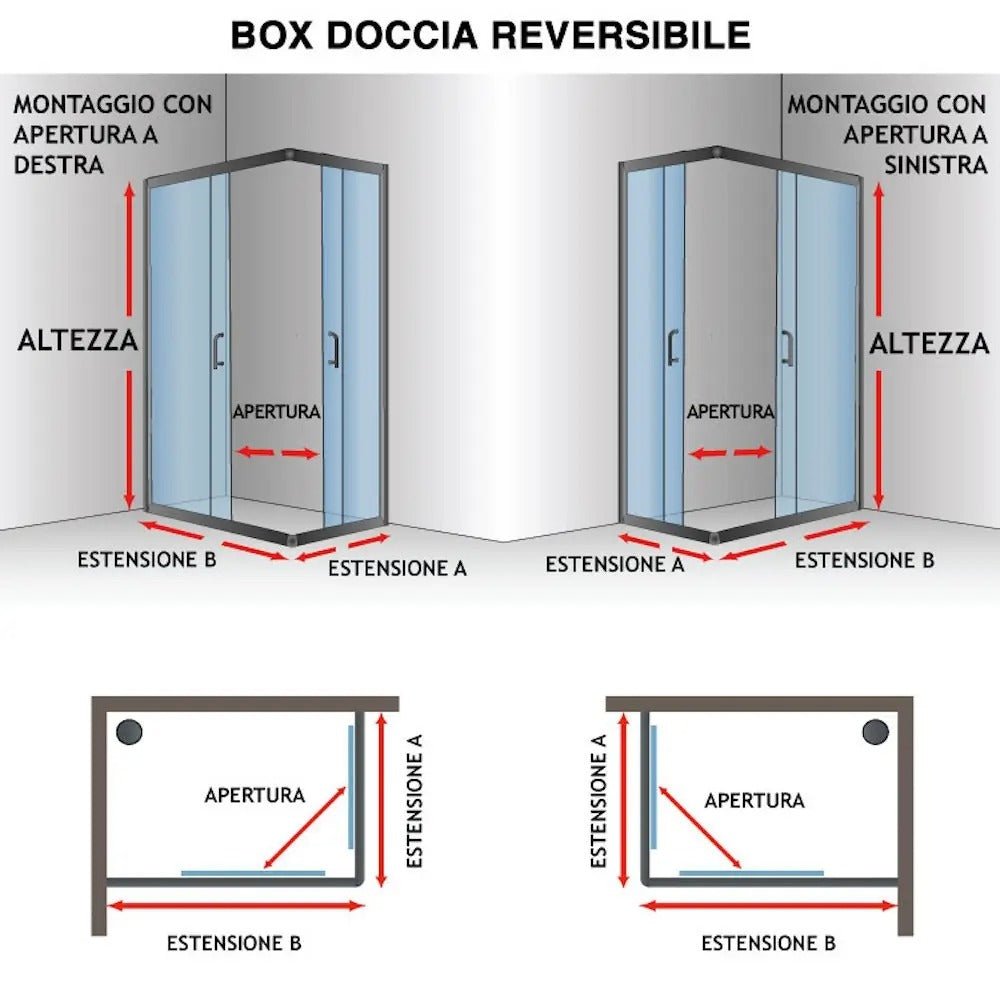 Box doccia Style profilo cromato trasparente 100x100cm da 6mm - HD casa
