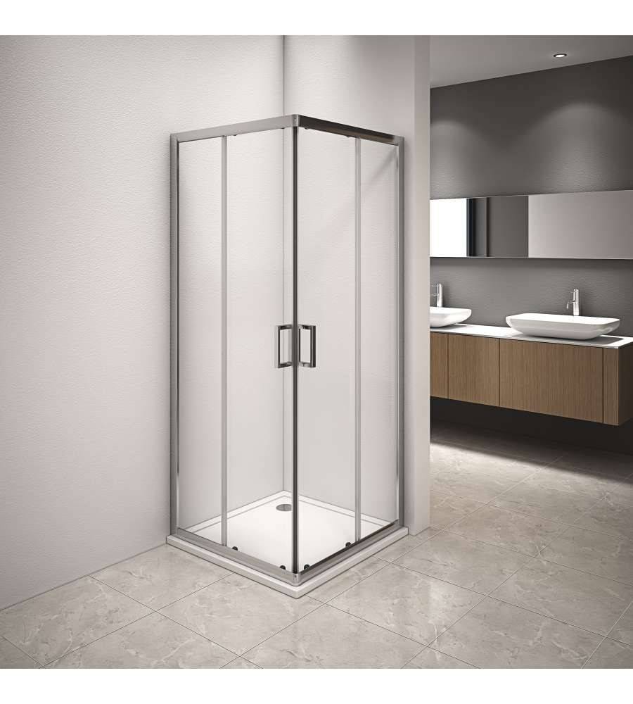 Box doccia Style profilo cromato trasparente 100x100cm da 6mm - HD casa