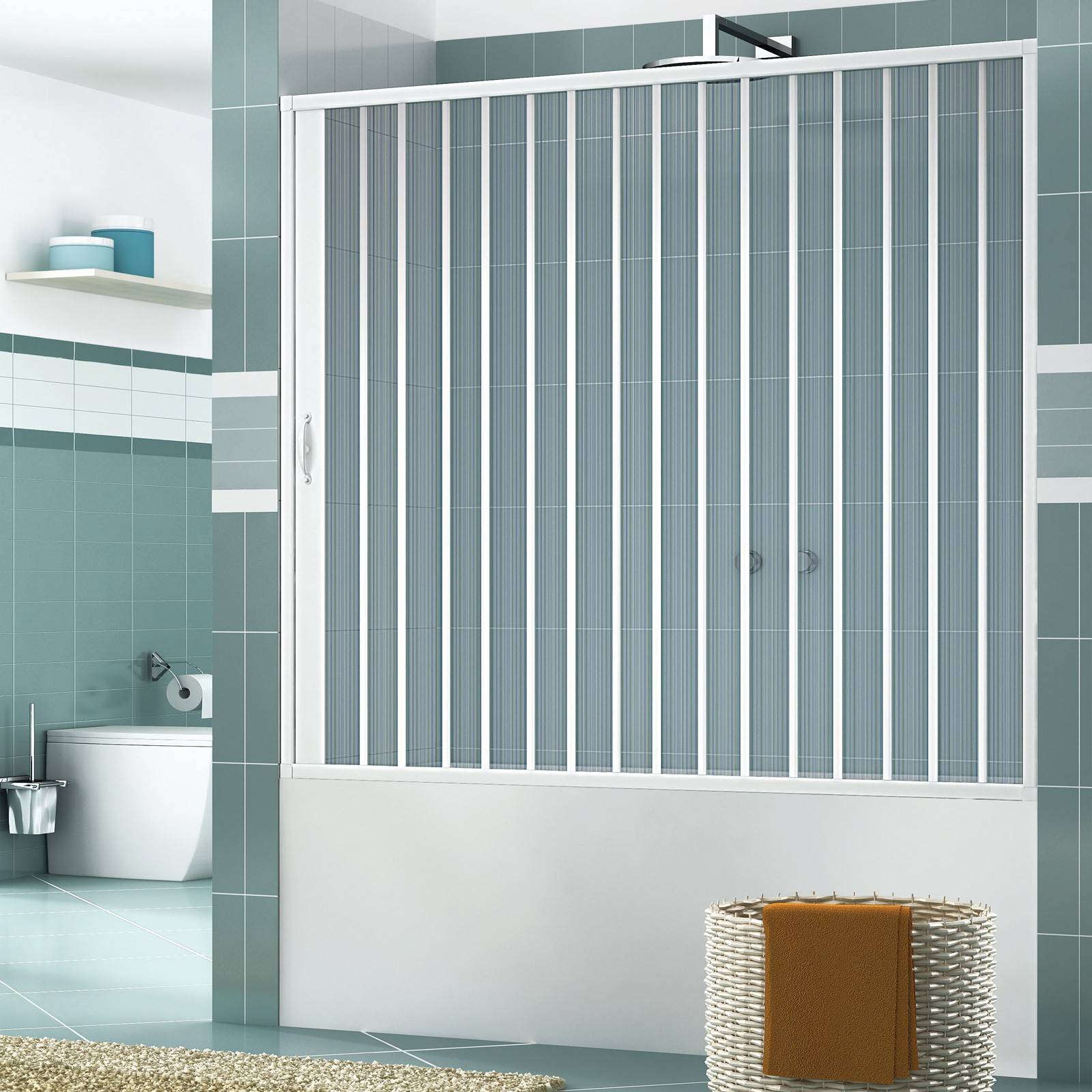 Box sopravasca parete Astra 140 cm apertura laterale a soffietto - HD casa