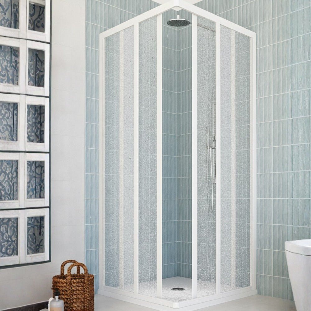 Cabina Doccia Camelia 100x100 in PVC Reversibile con Pannelli Acrilici da 2 mm Made in Italy - HD casa