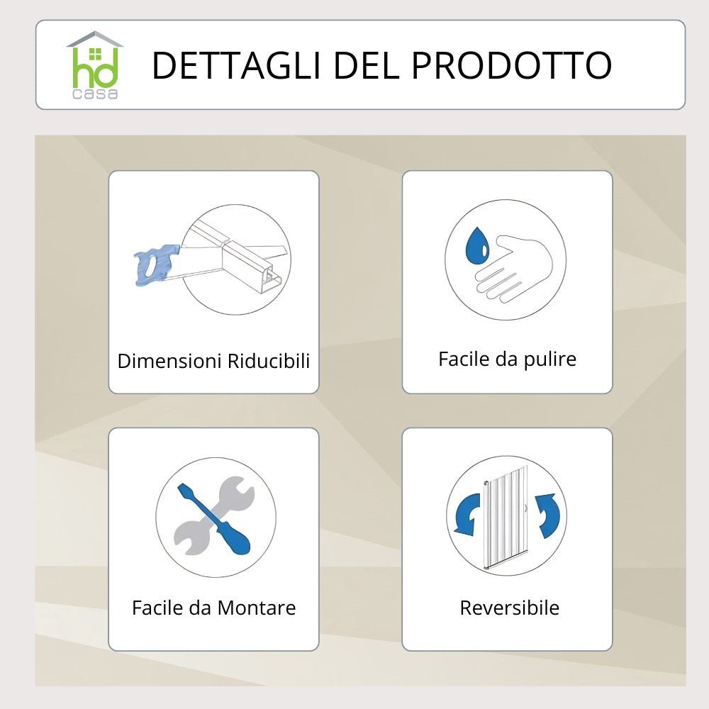 Cabina Doccia Camelia 100x100 in PVC Reversibile con Pannelli Acrilici da 2 mm Made in Italy - HD casa
