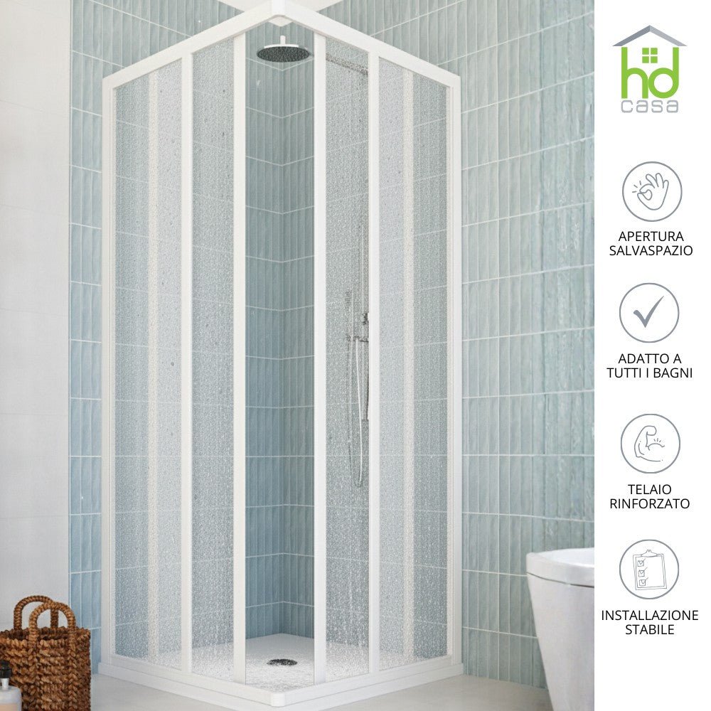 Cabina Doccia Camelia 80x100 in PVC Reversibile con Pannelli Acrilici da 2 mm Made in Italy - HD casa