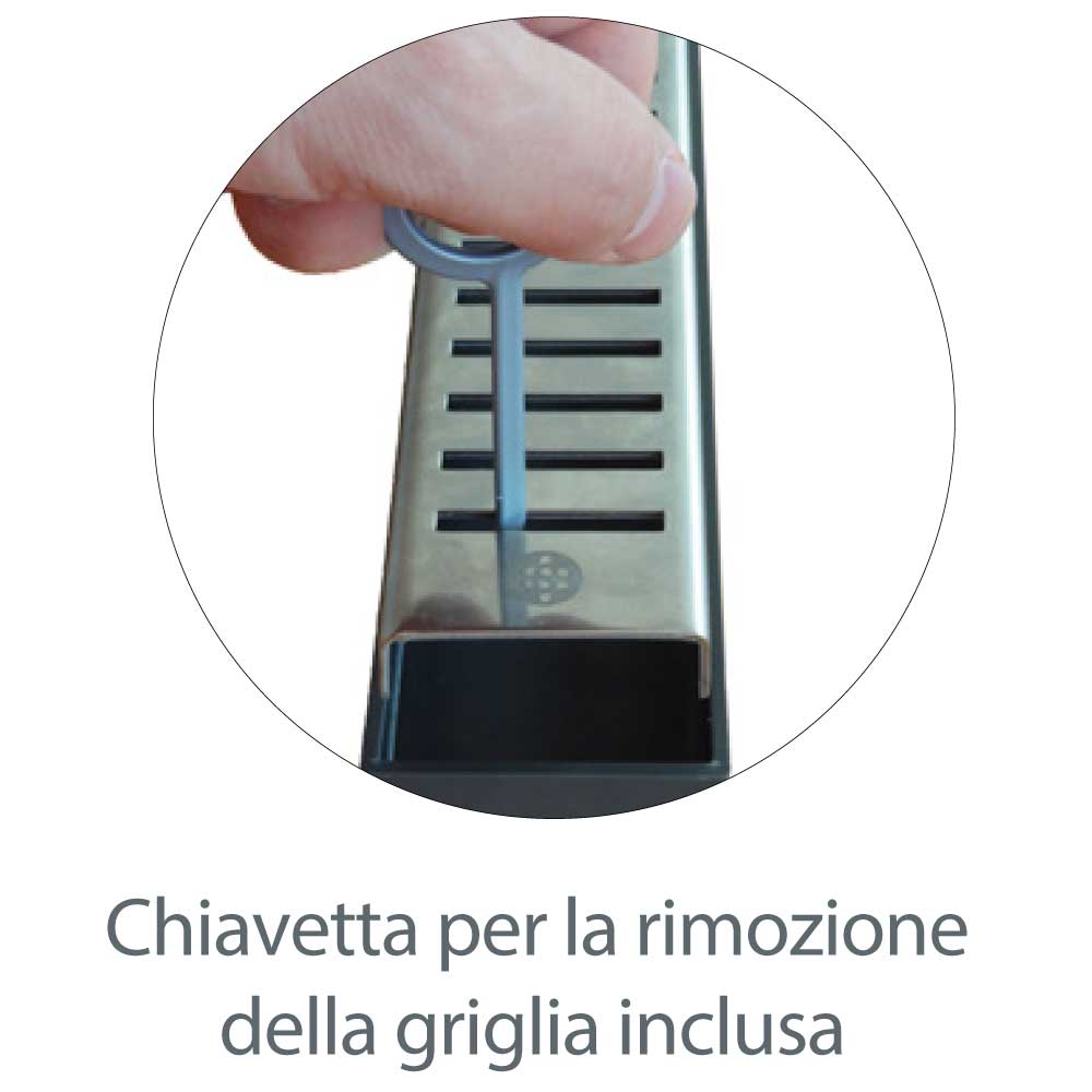 Canaletta per doccia a pavimento con griglia cm 45 + guaina 1 m² — Stamplast - HD casa