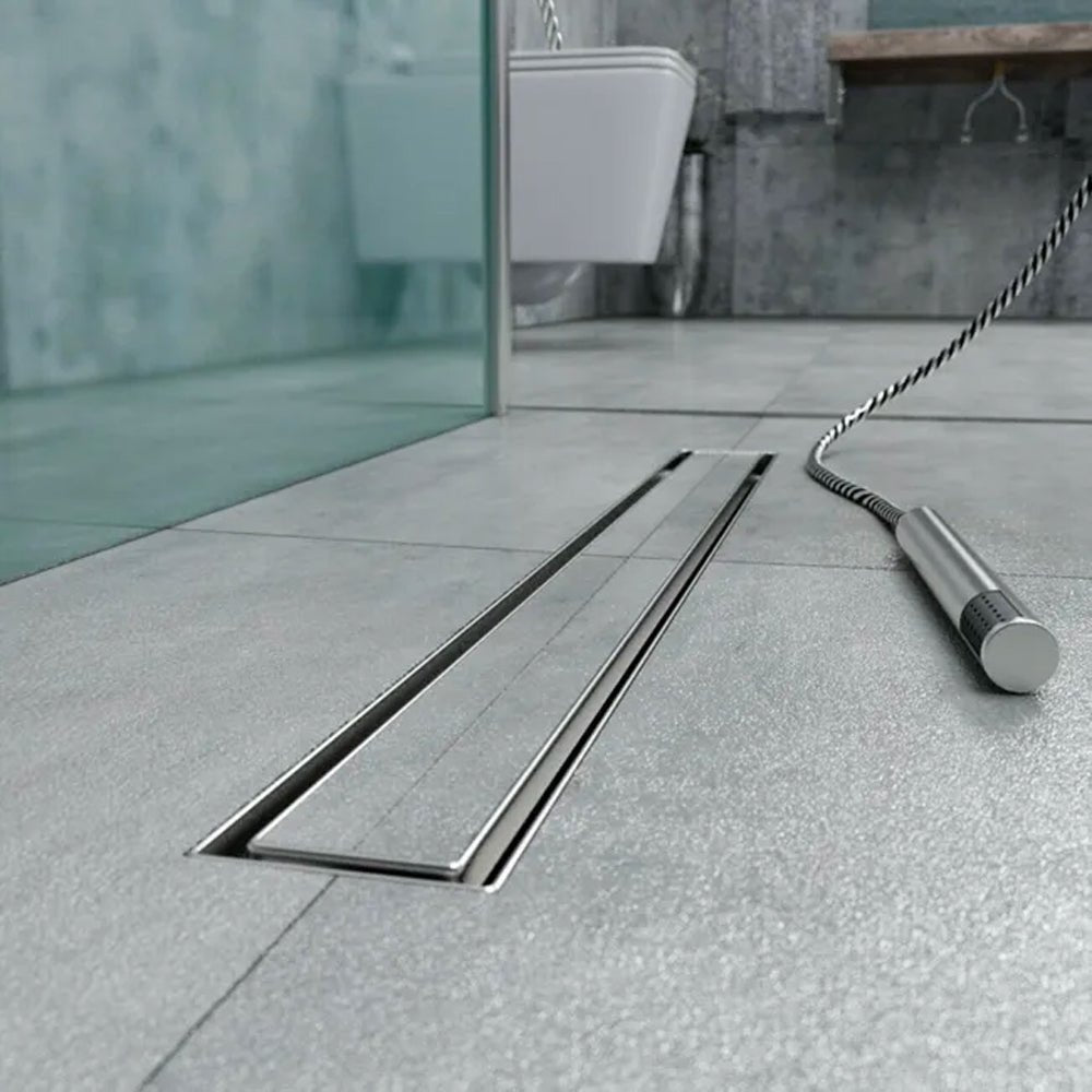 Canaletta per doccia a pavimento con porta piastrella cm 45 + guaina 1 m² — Stamplast - HD casa