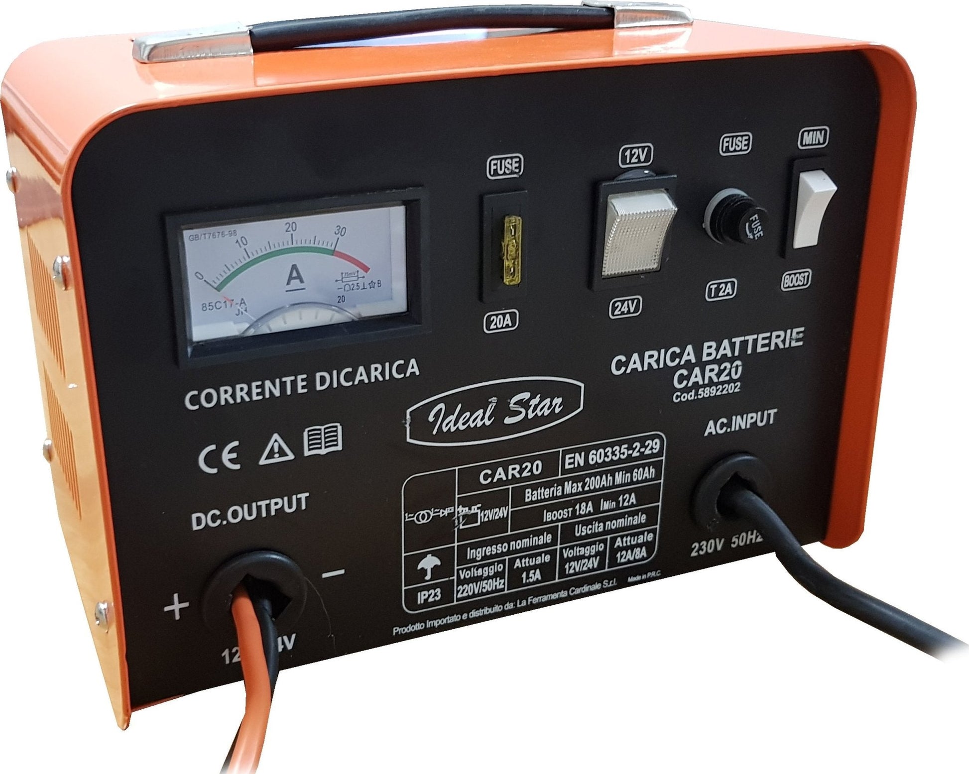 Caricabatteria car 20' Cardinale tensione 12/24 v - HD casa