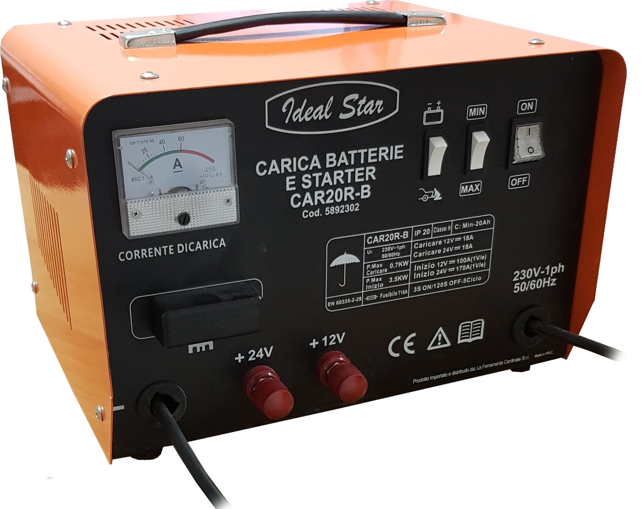 Caricabatteria car 20 r-b Cardinale funzione starter - tensione 12/24 v - HD casa