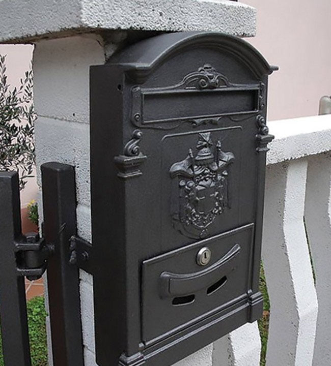 Cassetta postale in alluminio Reale Cardinale 255x85x405h cm - colore nera - HD casa