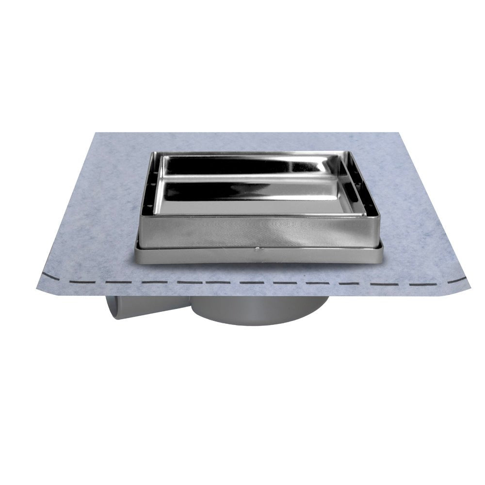 Chiusino 13x13 con portapiastrella per doccia a pavimento + guaina 1mq — Stamplast - HD casa