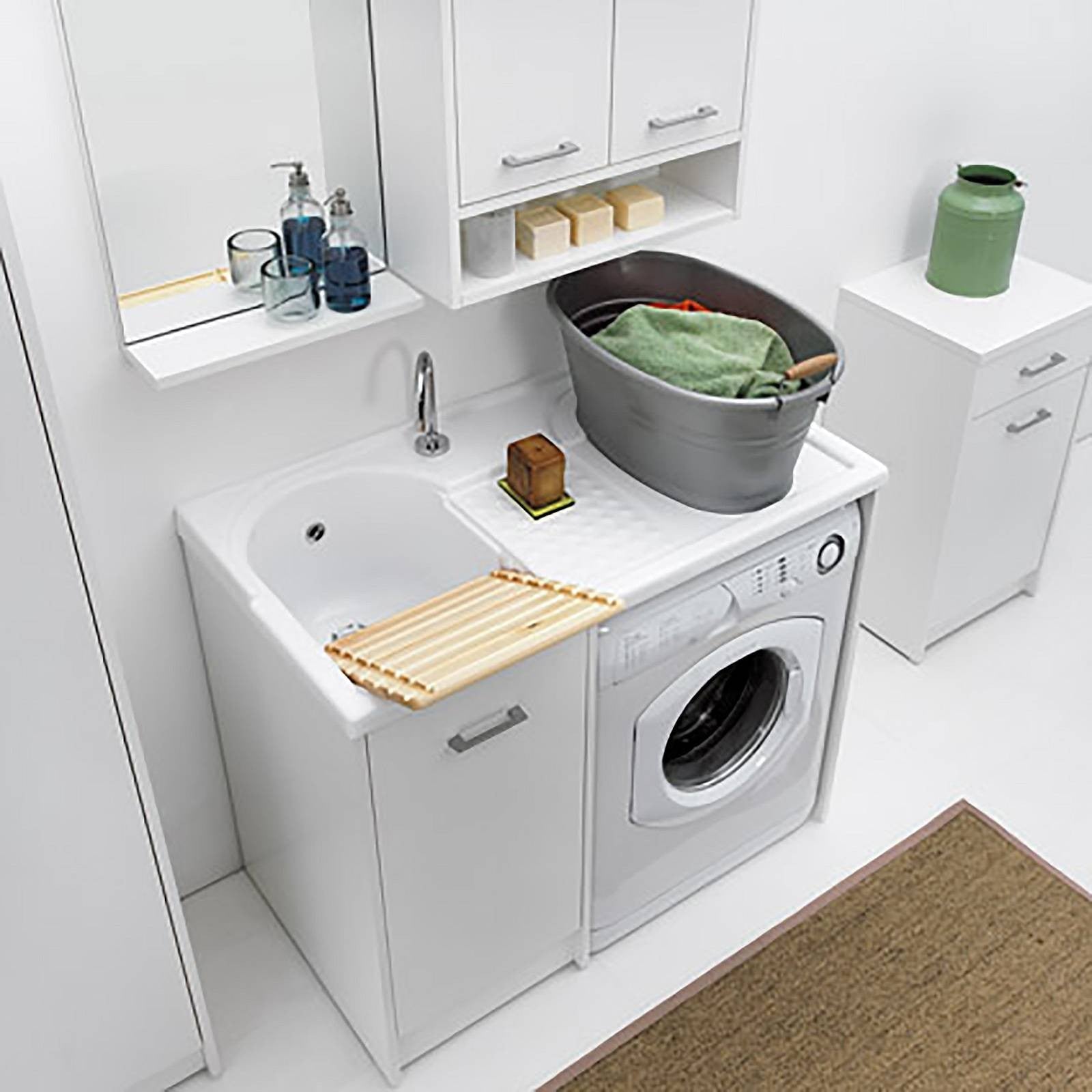 Colavene Domestica Coprilavatrice con lavapanni 106x60x90h cm vasca destra - HD casa