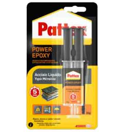 Colla power epoxy acciaio liquido siringa 35 gr — Pattex - HD casa