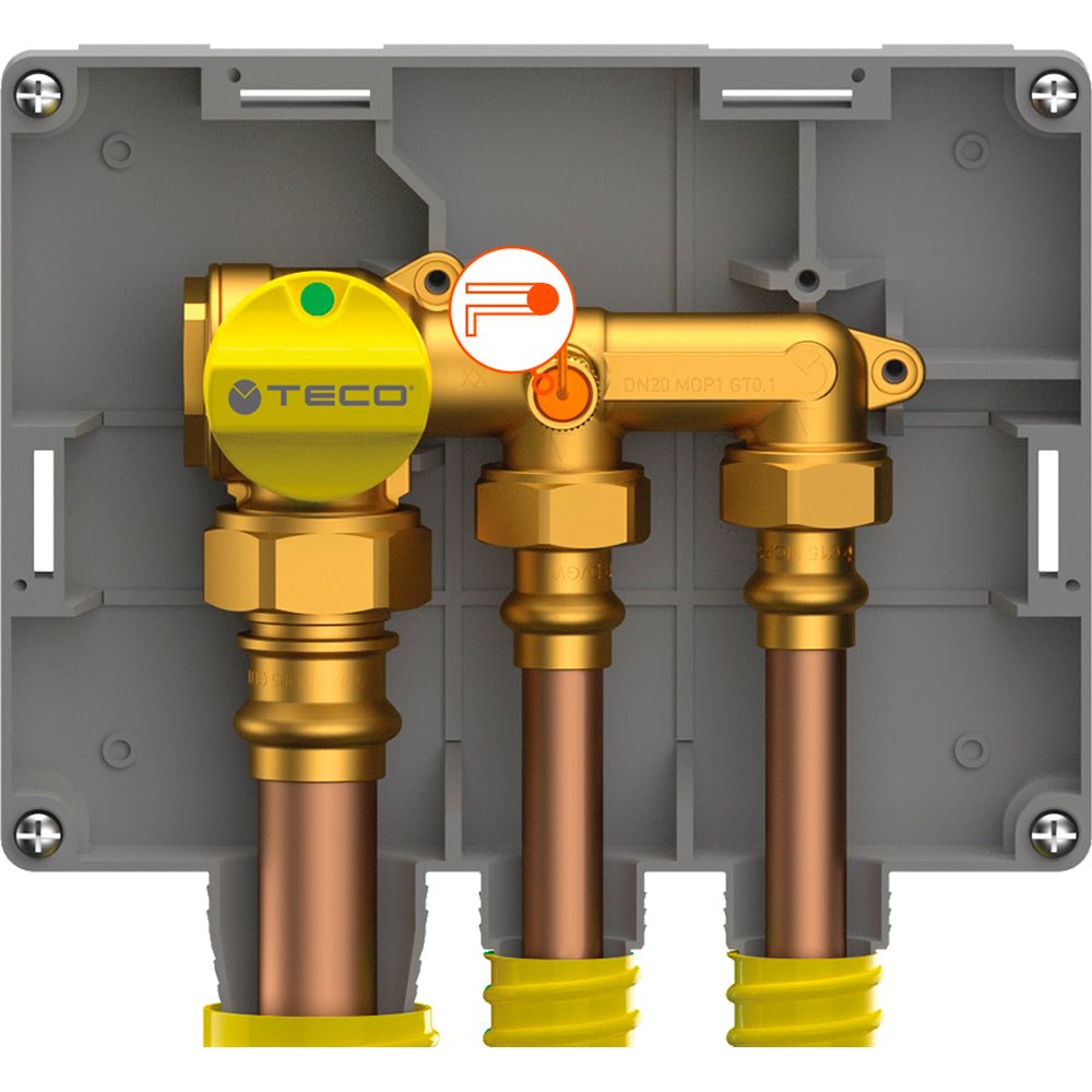 Collettore gas mono-intercettazione due vie K2.3 TECO 1" x 3/4" - DN20 - HD casa