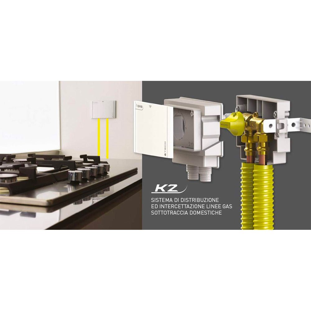 Collettore gas mono-intercettazione due vie K2.3 TECO 1" x 3/4" - DN20 - HD casa