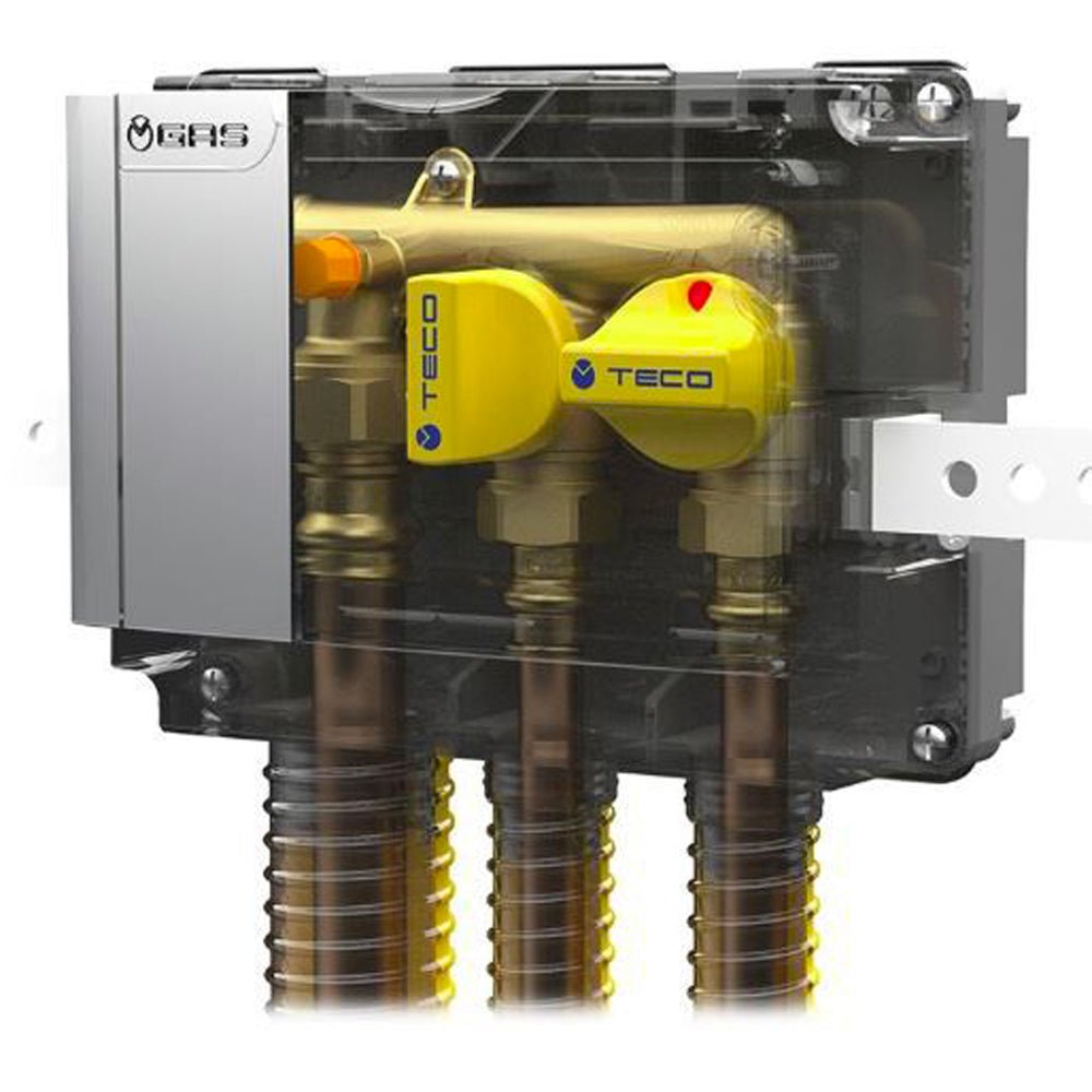 Collettore gas multi-intercettazione due vie k 2.2 TECO 1" x 3/4" - DN20 - HD casa
