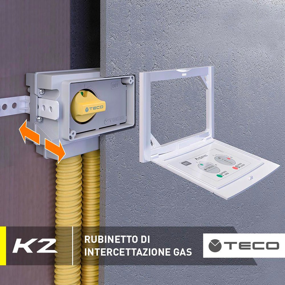 Collettore gas multi-intercettazione due vie k 2.2 TECO 1" x 3/4" - DN20 - HD casa