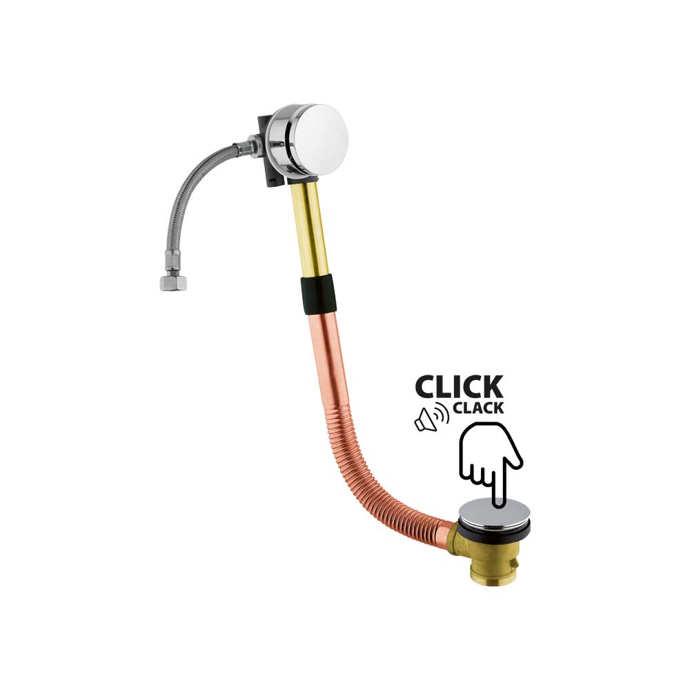Colonna di scarico vasca in ottone con bocca di erogazione c/seduta 56-65 cm — CGS - HD casa