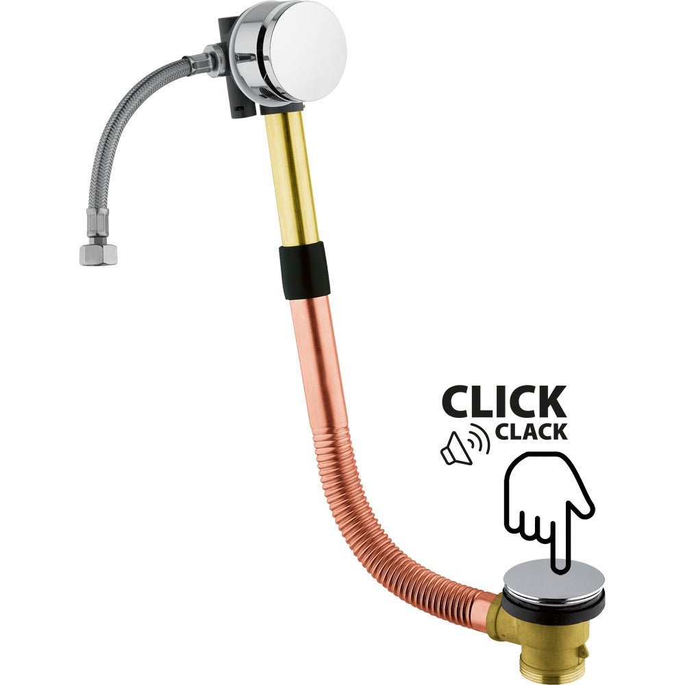 Colonna di scarico vasca in ottone con bocca di erogazione c/seduta 56-65 cm — CGS - HD casa