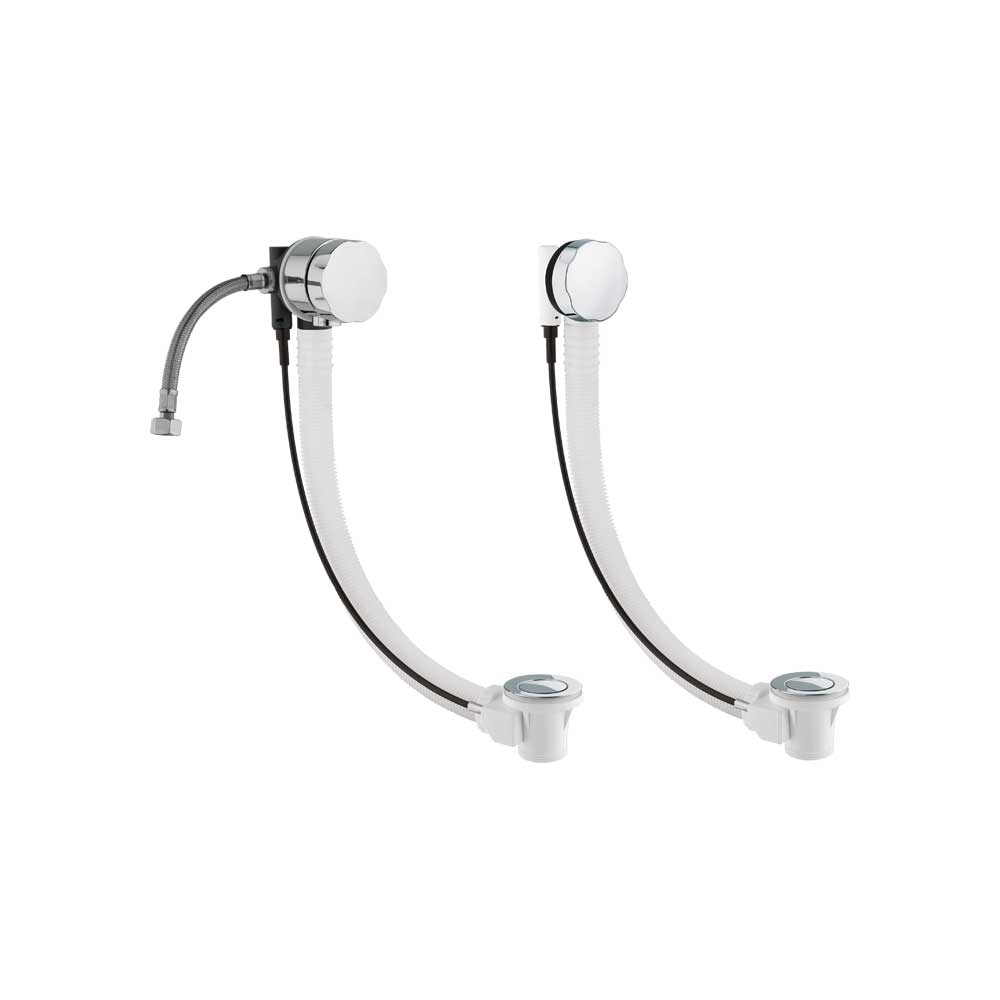 Colonna di scarico vasca in polipropilene c/erogazione 45-55 cm — CGS - HD casa