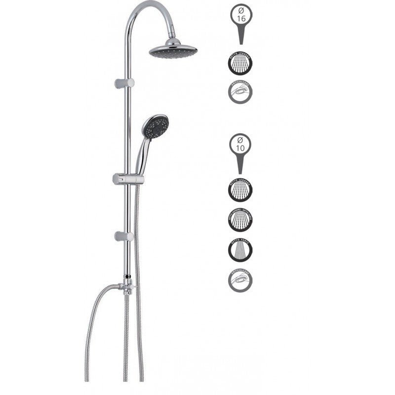 Colonna doccia in acciaio inox cromato con doccetta ALPHA metaform - HD casa