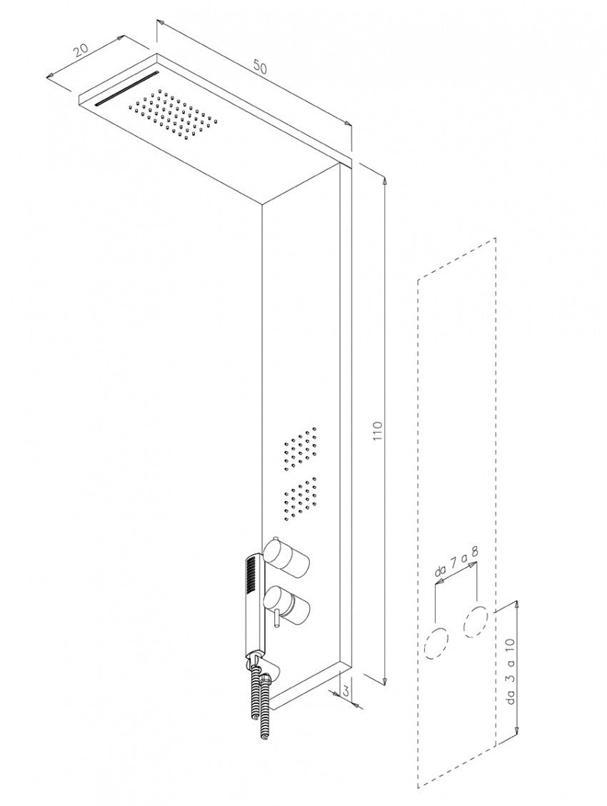 Colonna Doccia multifunzione Metaform modello Trend in acciaio Lucido - HD casa
